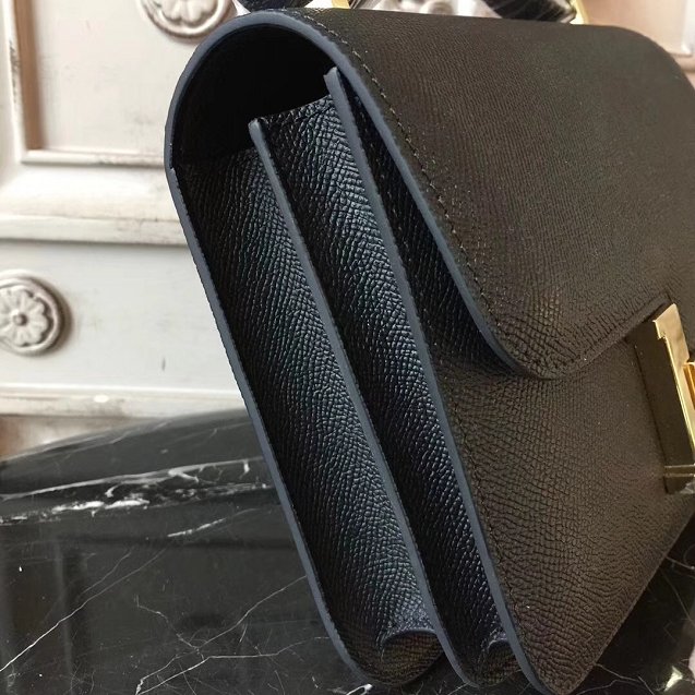 Hermes epsom leather constance 23 bag C230 black