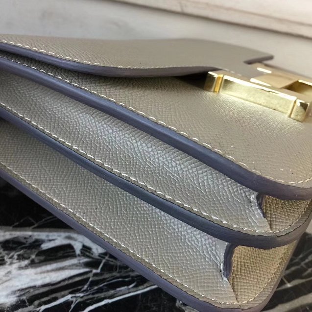 Hermes epsom leather constance 23 bag C230 gray