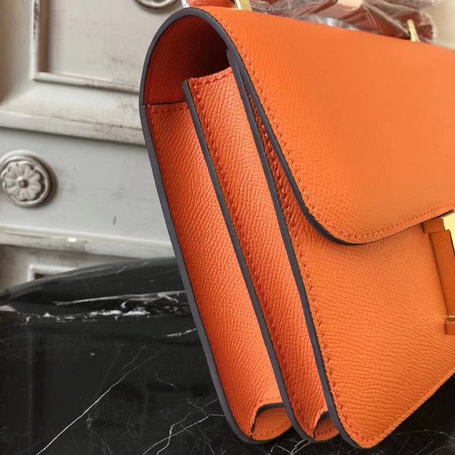 Hermes epsom leather constance 23 bag C230 orange