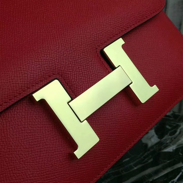 Hermes epsom leather constance 23 bag C230 red