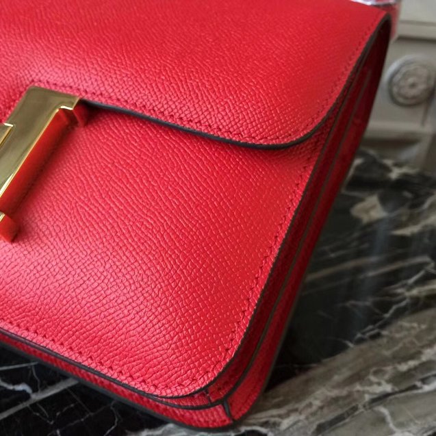 Hermes epsom leather constance 23 bag C230 red