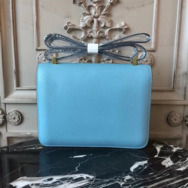 Hermes epsom leather constance 23 bag C230 sky blue