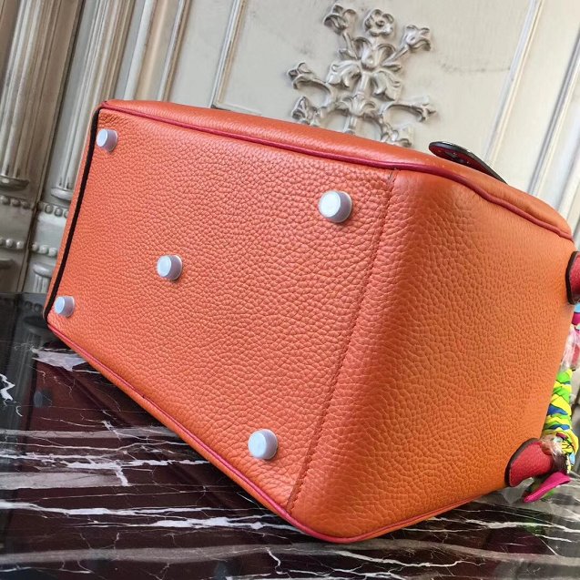 Hermes original top togo leather small lindy 26 bag H26 orange&red