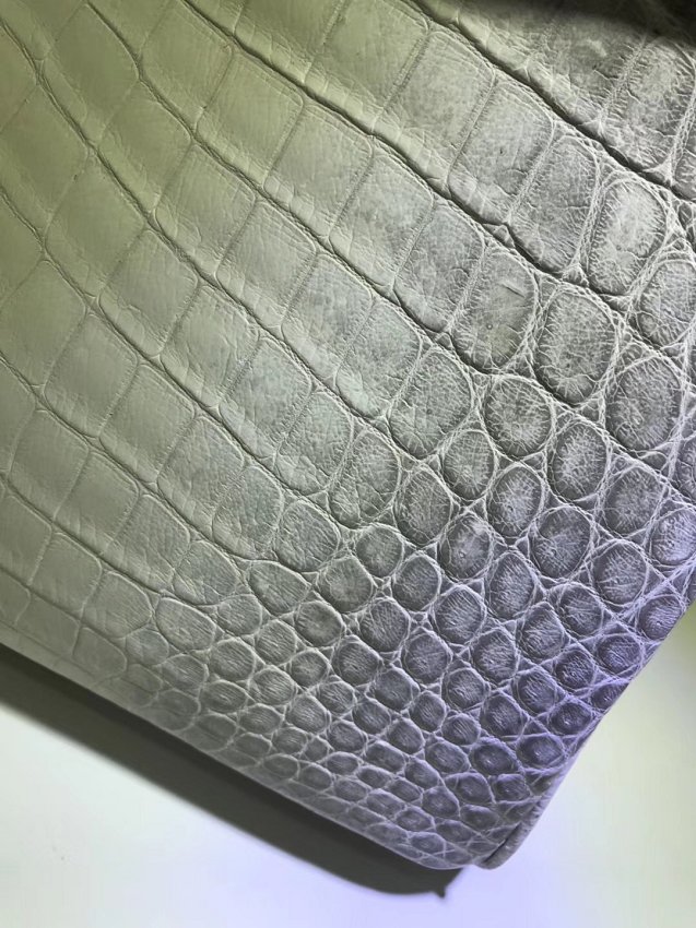 Top hermes genuine 100% crocodile leather handmade birkin 35 bag K350 white