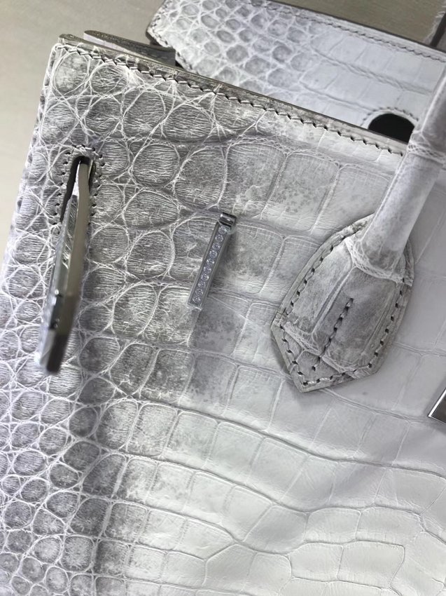Top hermes genuine 100% crocodile leather handmade birkin 35 bag K350 white