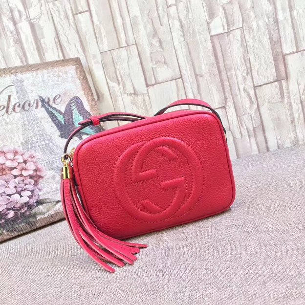 GG original calfskin leather shoulder bag 308364 red