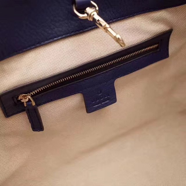 GG original calfskin leather tote bag 308982 navy blue