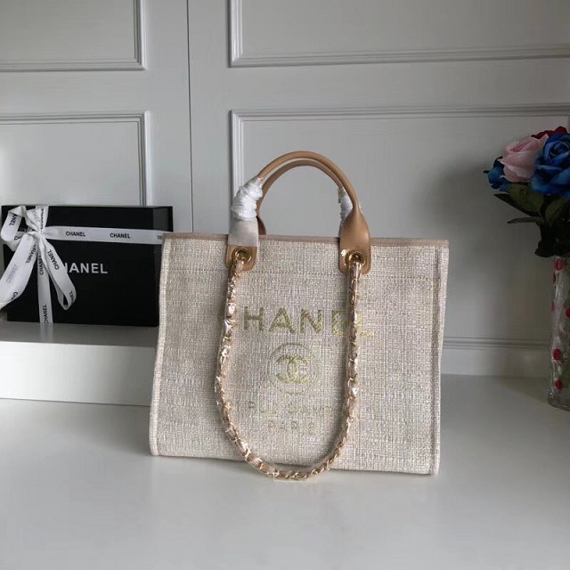 2018 CC original canvas large shopping bag A66941 white