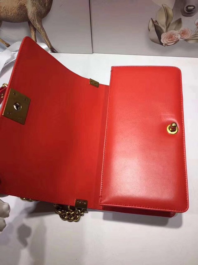 CC original python leather medium le boy flap bag 67086 red