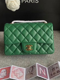 CC original lambskin mini flap bag A69900 green