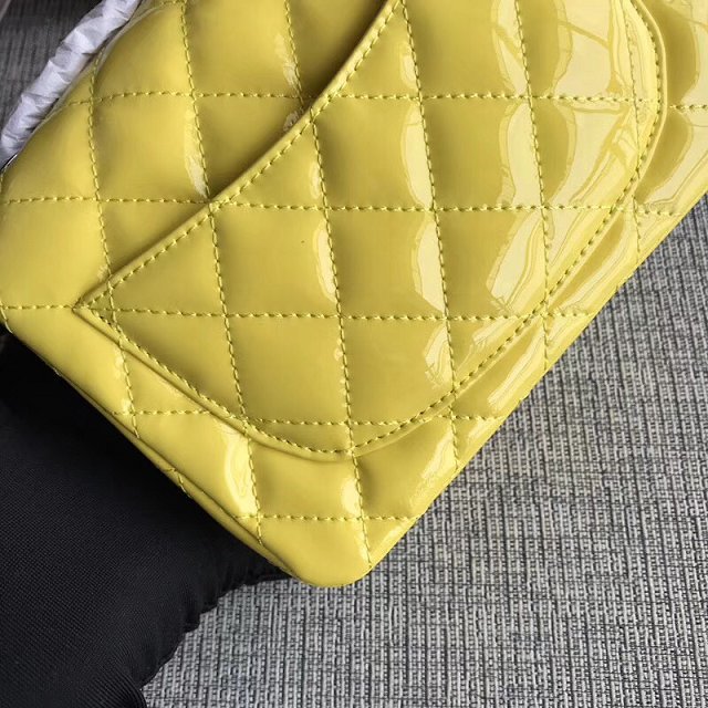 CC original patent calfskin mini flap bag A69906 yellow