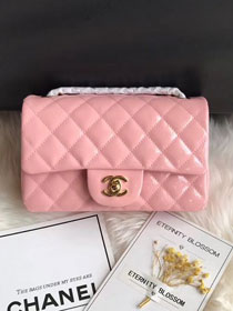 CC original patent calfskin mini flap bag A69900 pink
