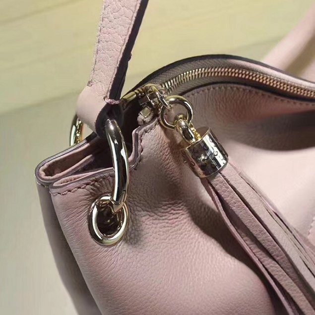 GG Calfskin Leather Top Shoulder Bag 408825 nude