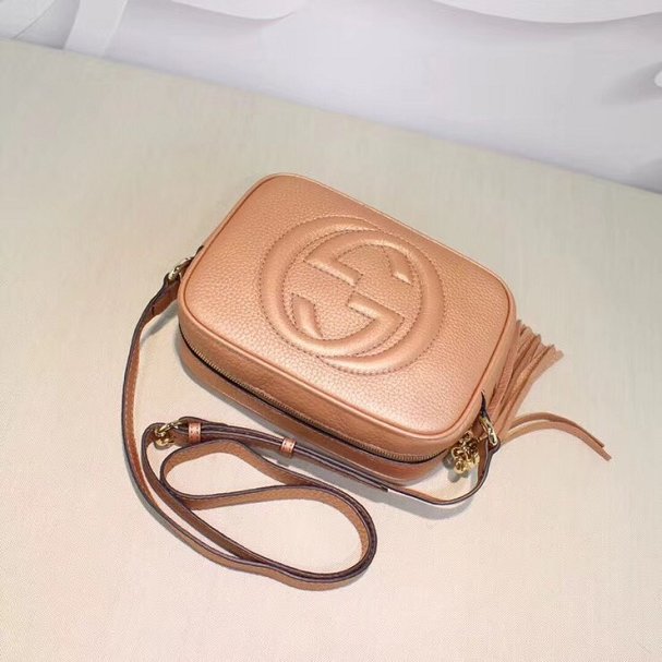 GG original calfskin leather shoulder bag 308364 apricot