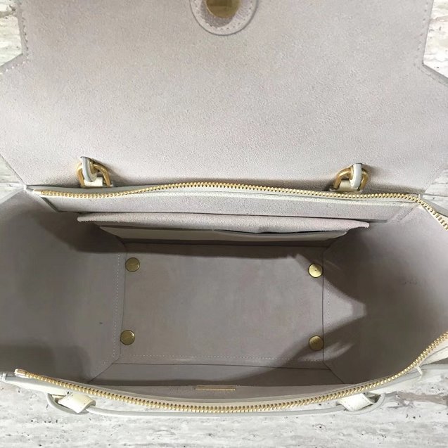 Celine original grained calfskin mini belt bag 189103 white