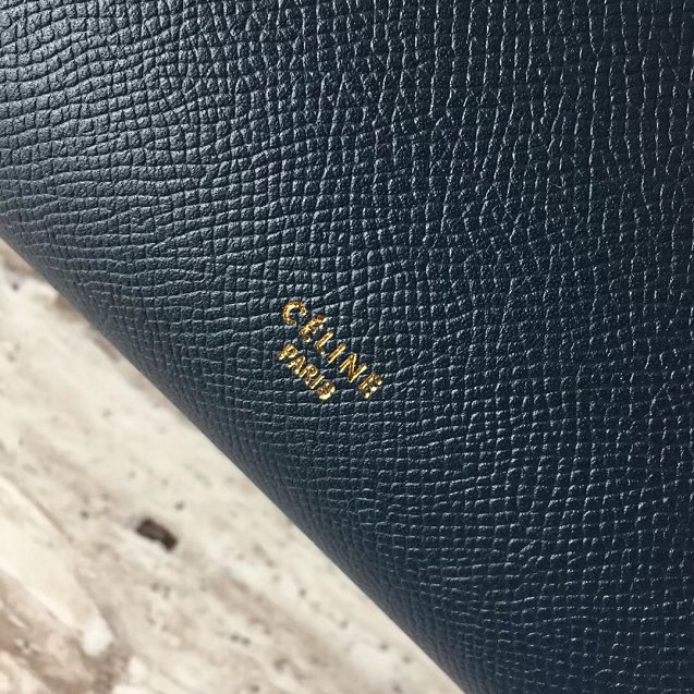 Celine original grained calfskin mini belt bag 189103 steel blue