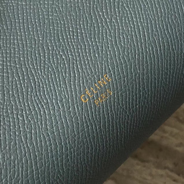 Celine original grained calfskin nano belt bag 189003 light blue