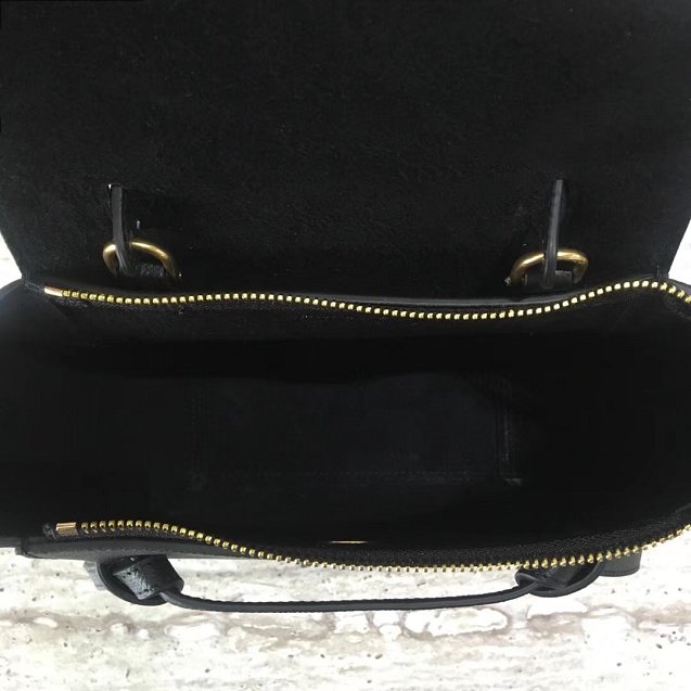 Celine original grained calfskin nano belt bag 189003 black