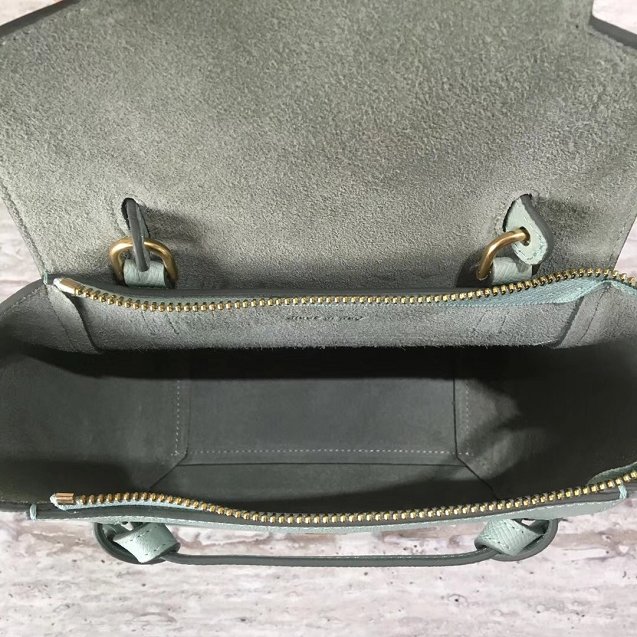 Celine original grained calfskin nano belt bag 189003 light green