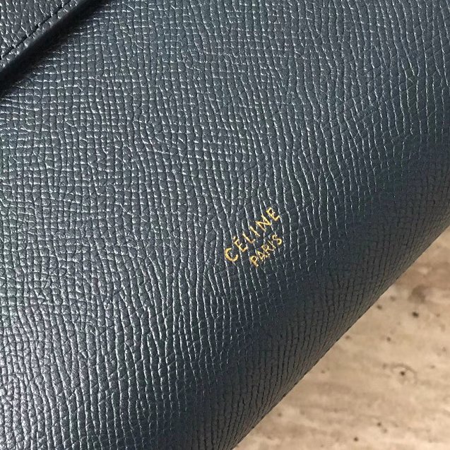 Celine original grained calfskin nano belt bag 189003 steel blue