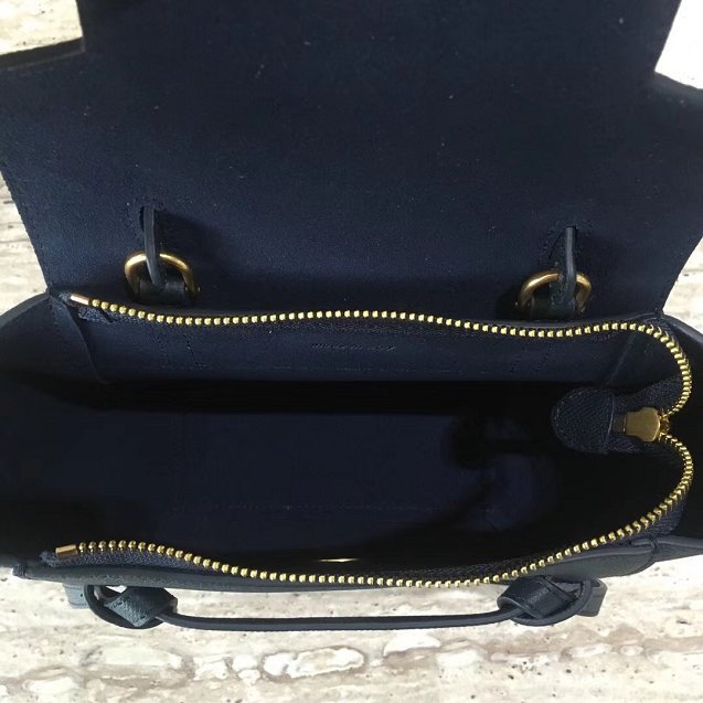 Celine original grained calfskin nano belt bag 189003 steel blue