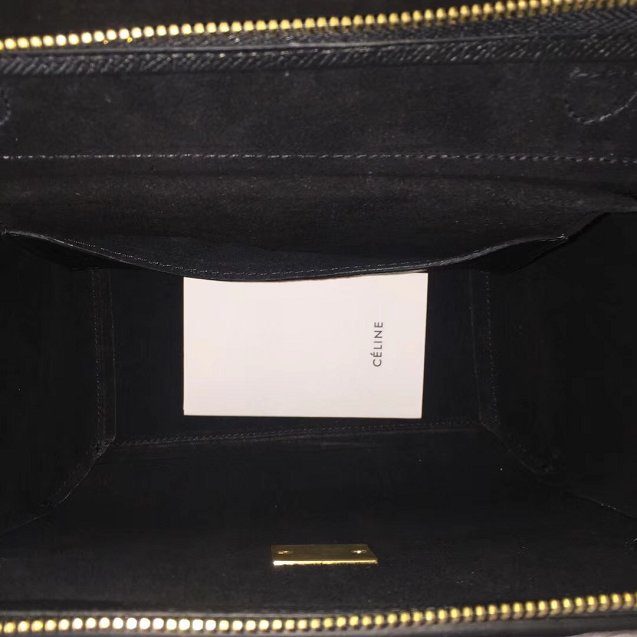 Celine original grained calfskin micro belt bag 189153 black