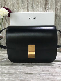 Celine original liege calfskin large classic box bag 11045-1 black