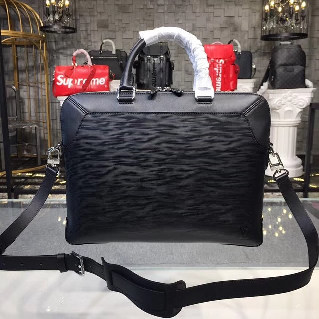 Louis vuitton original epi leather oliver briefcase bag M51689 black