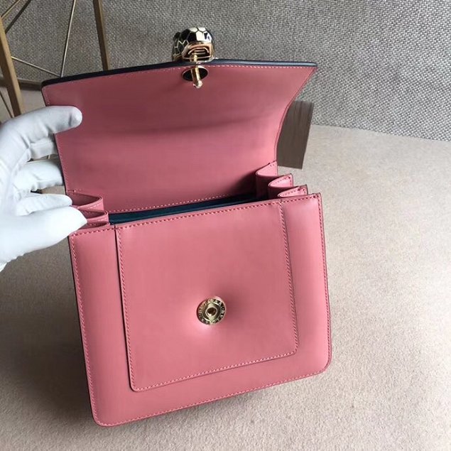 Blvgari original calfskin mini serpenti forever flap cover bag 284537 pink