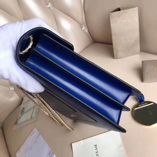 Blvgari original calfskin serpenti forever cover flap bag 283170 navy blue