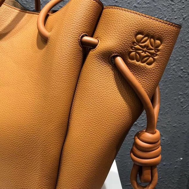 2018 Loewe original calfskin flamenco knot tote bag 061803 brown
