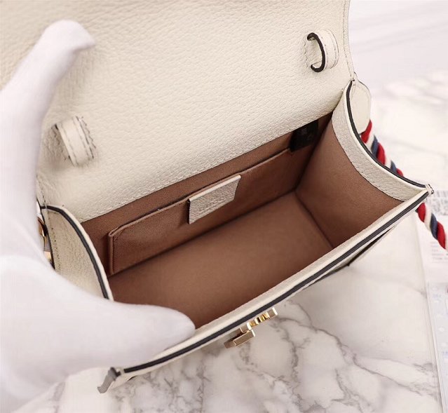 2018 GG original canvas sylvie mini top handle bag 470270 white
