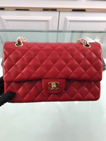 CC original lambskin leather double flap bag A1112 red