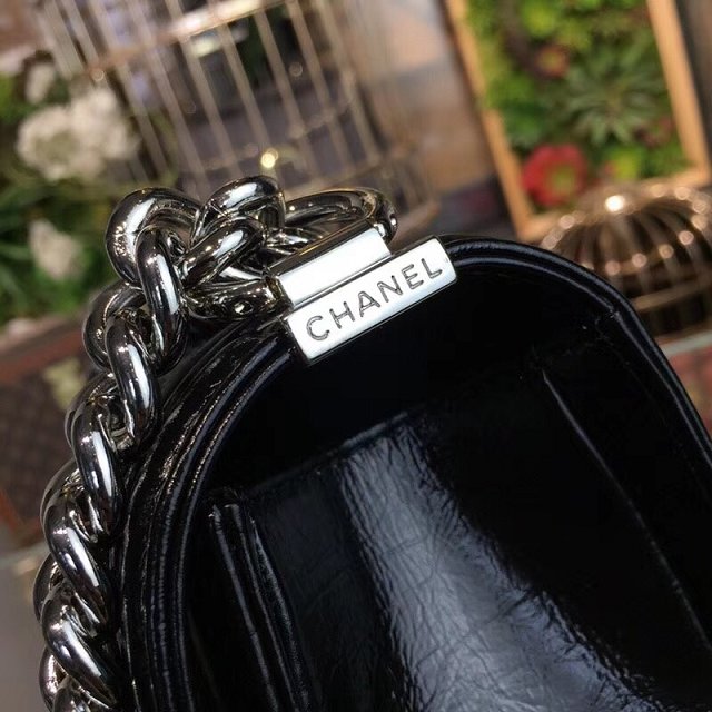 CC original patent leather large le boy bag 67087 black