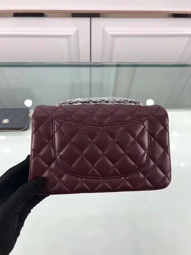 CC original lambskin leather mini flap bag A69900 bordeaux