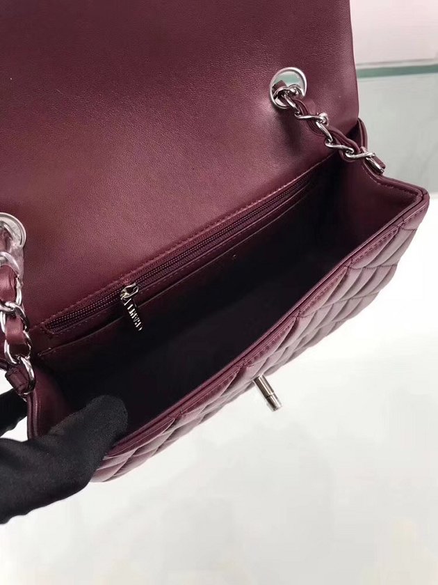 CC original lambskin leather mini flap bag A69900 bordeaux