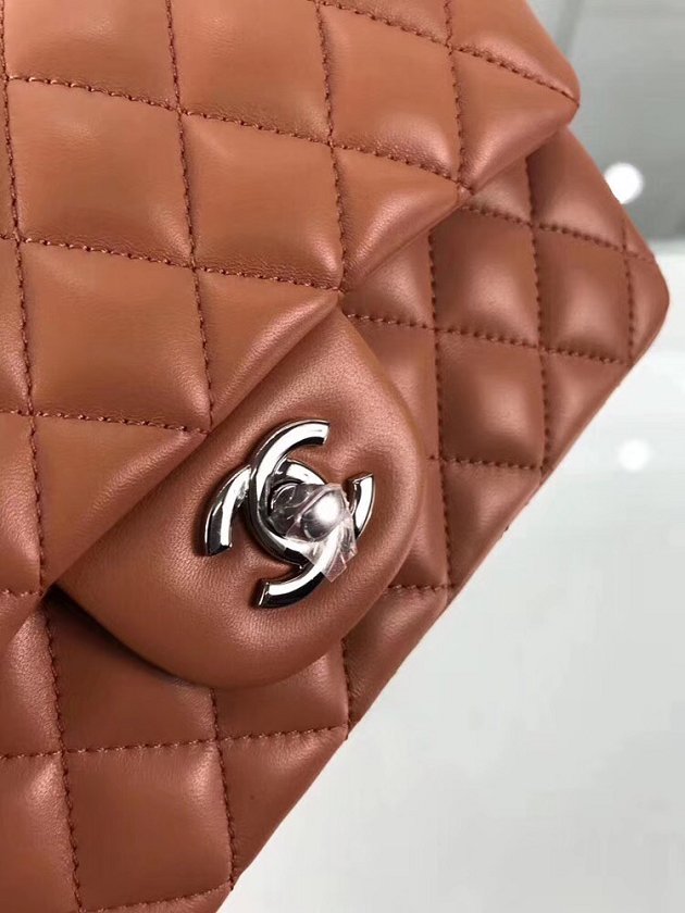 CC original lambskin leather mini flap bag A69900 caramel
