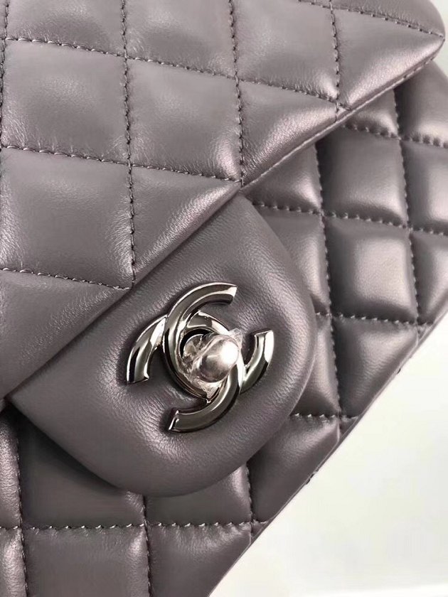 CC original lambskin leather mini flap bag A69900 dark gray