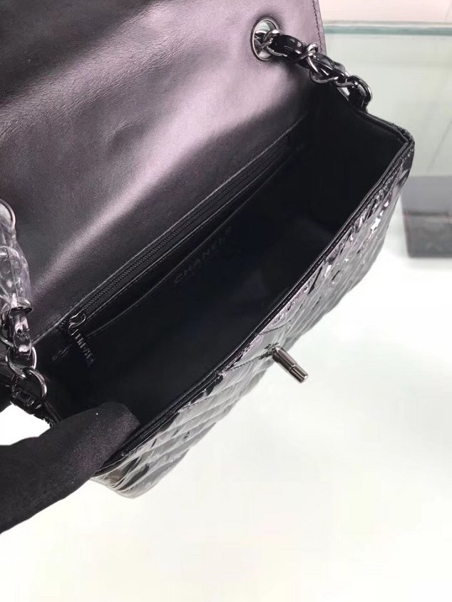 CC original patent leather mini flap bag A69900 black