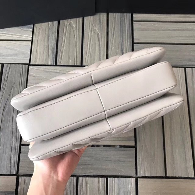 2018 CC original lambskin top handle flap bag A92236-2 grey