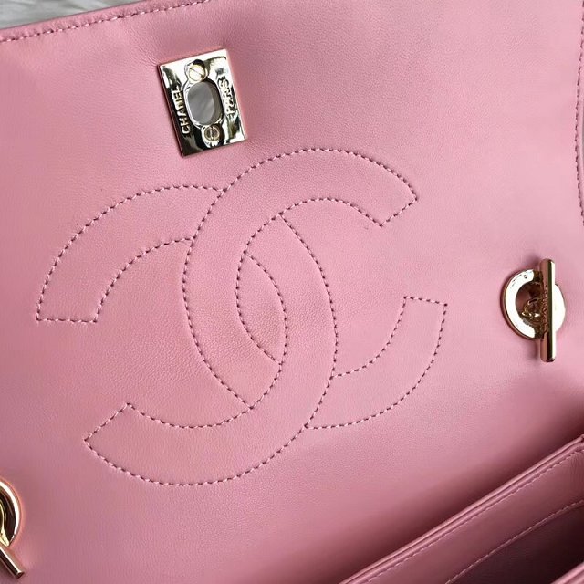 2018 CC original lambskin top handle flap bag A92236-2 pink