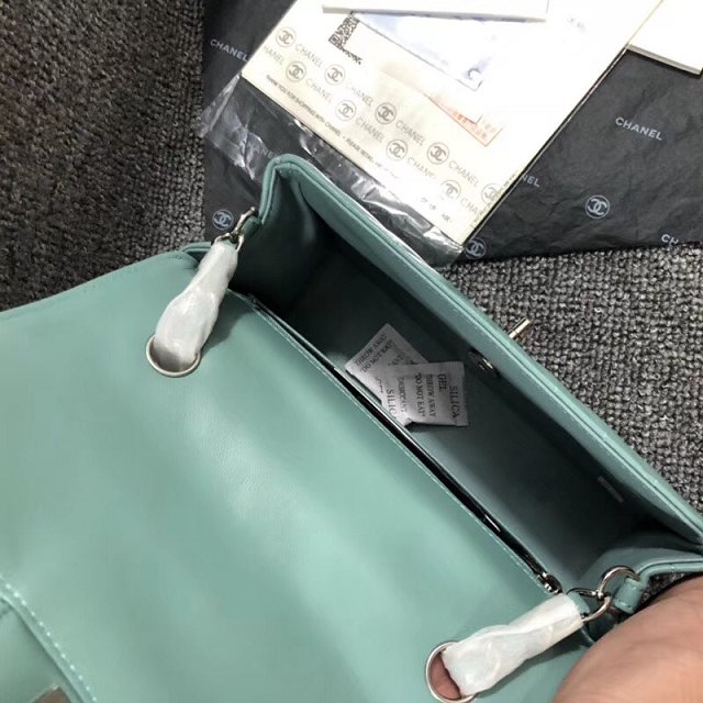 CC original lambskin leather mini flap bag A69900-4 lake blue