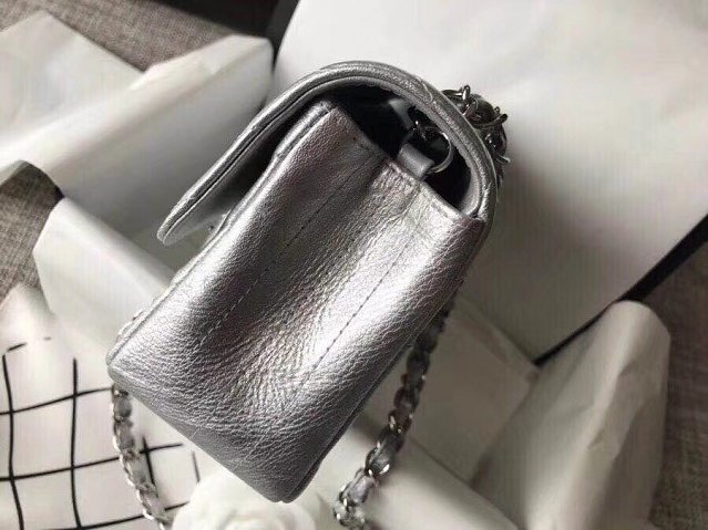 CC original lambskin leather mini flap bag A69900-4 silver