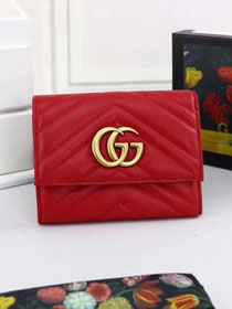 GG original calfskin marmont matelasse wallet 474802 red