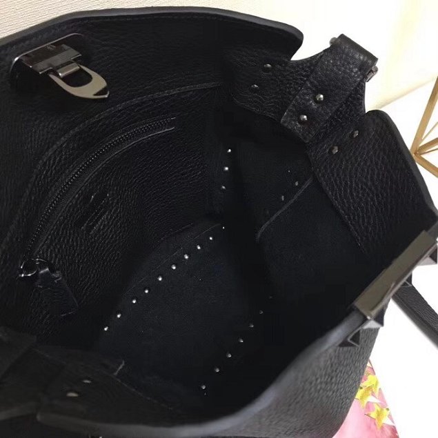 Valentino original calfskin rockstud small hobo bag 0940 black