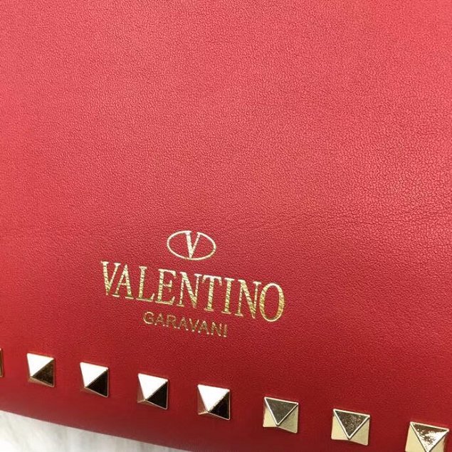 Valentino original calfskin rockstud clutch 0147 red