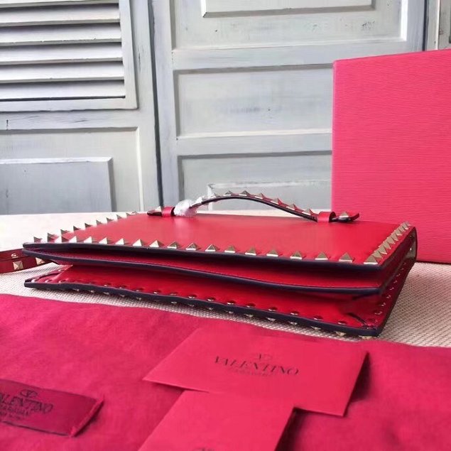 Valentino original calfskin rockstud clutch 0399 red