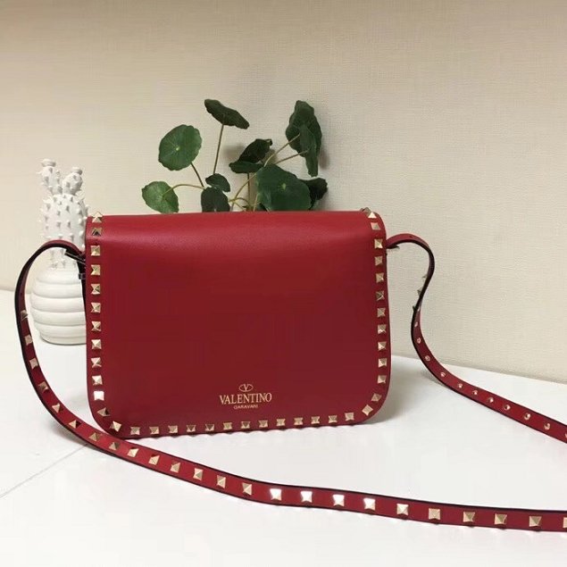 Valentino original calfskin rockstud shoulder bag 0125 red
