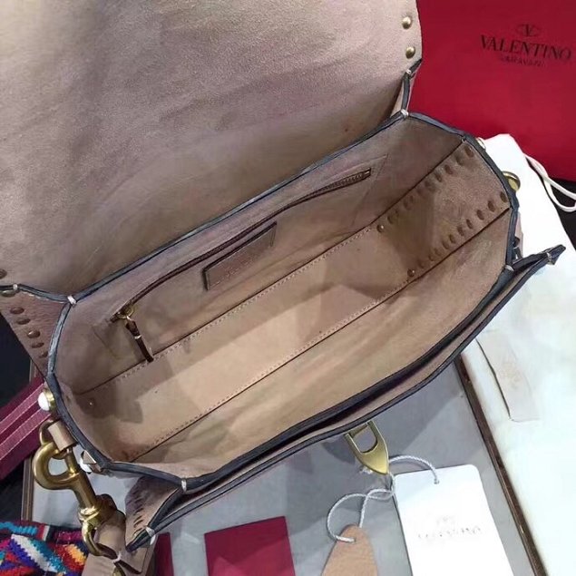 Valentino original grained calfskin multi-rockstud shoulder bag 0125 nude