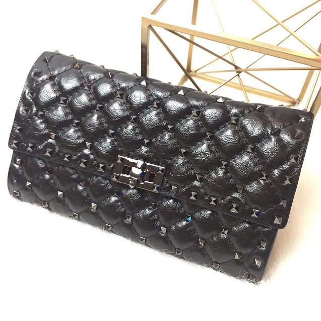 Valentino original lambskin rockstud spike crossbody bag 0137 black